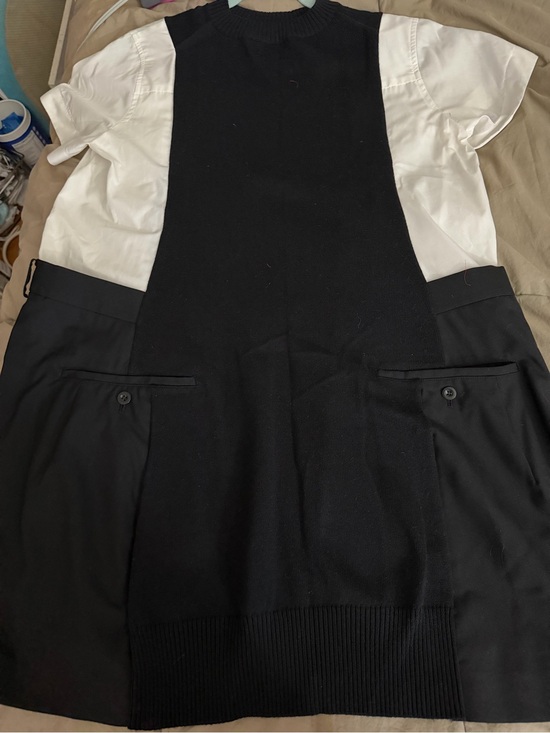 Sacai Dresses & Skirts - Sacai  Poplin x Knit Dress Black and White Layered Mini Dress